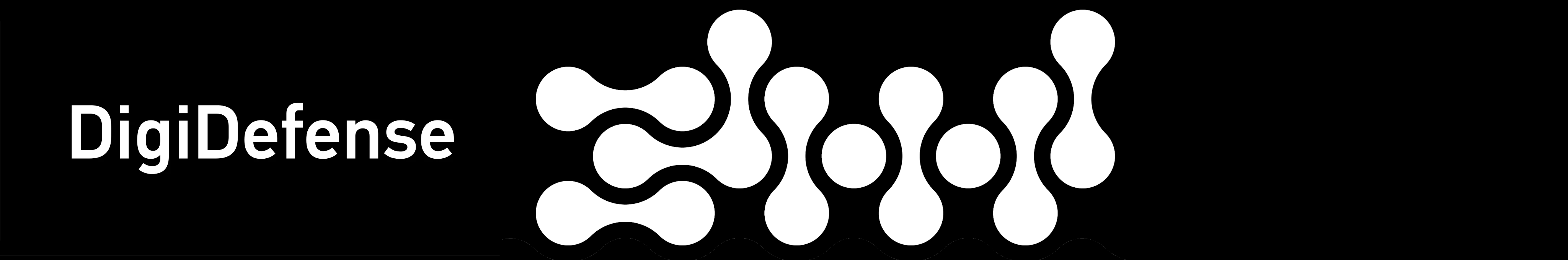 DigiDefense project inscription and image with white figures on black background